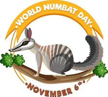 Welt-Numbat-Tag-Logo-Konzept vektor