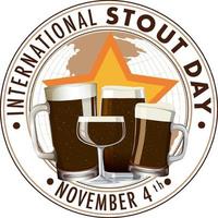 internationell stout dag baner design vektor