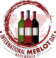 internationell merlot dag baner design vektor