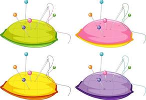 Nadelkissen auf weißem Hintergrund vektor