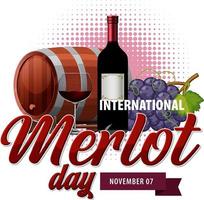 internationell merlot dag logotyp design vektor