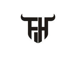 första fh tjur logotyp design. vektor