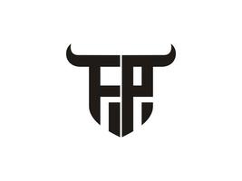 anfängliches Design des fp-Stier-Logos. vektor