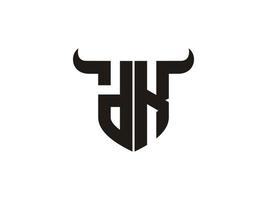 anfängliches dk-bull-logo-design. vektor