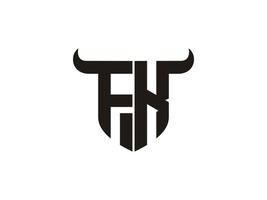 anfängliches fk-bull-logo-design. vektor