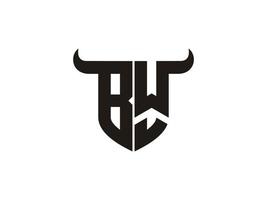 anfängliches bw bull logo design. vektor