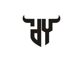 anfängliches Dy Bull-Logo-Design. vektor