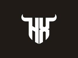 anfängliches hx-bull-logo-design. vektor