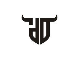 initial do bull logo design. vektor