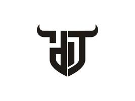 anfängliches dt-bull-logo-design. vektor