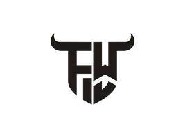 anfängliches fw-bull-logo-design. vektor