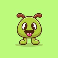 niedliche baby-monster-cartoon-vektor-symbol-illustration. Monster-Icon-Konzept isolierter Premium-Vektor. flacher Cartoon-Stil vektor