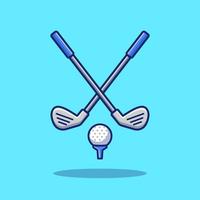 Golf-Sport-Cartoon-Vektor-Symbol-Illustration. Sport-Golf-Icon-Konzept isolierter Premium-Vektor. flacher Cartoon-Stil vektor