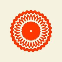 orange asiatisk blomma mandala vektor illustration