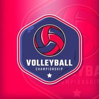 logotyp mall design med volleyboll vektor