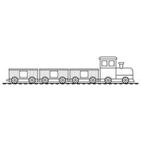 färg bok för barn tåg, svart kontur linje, vektor isolerat klotter illustration