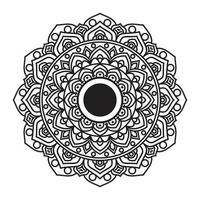 Schwarz-Weiß-Rundvektor-abstraktes Mandala-Malbuch für Erwachsene, Spitzenmuster-Farbhemd und Fliesenaufkleber-Design vektor