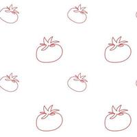 Tomatenmuster. gezeichnete Tomate im Linienkunststil. design auf muster für textilien, tapeten, web vektor