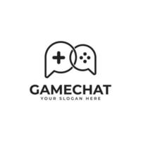 gamer logotyp vektor av kombination bubbla chatt och joystick spel