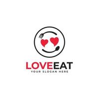 kärlek äta logotyp vektor för Kafé eller restaurang