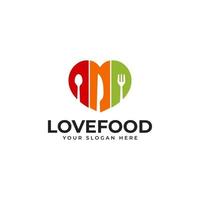 färgrik mat logotyp för restaurang, Kafé, mat älskande vektor