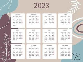 abstrakt kalender 2023 vektor