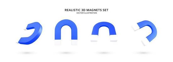realistisk 3d magnet vektor illustration