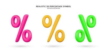 realistische 3D-Prozentzeichen-Vektorillustration vektor