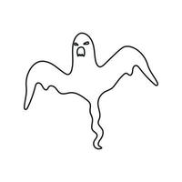 halloween-geistergesichtsschattenbild im abstrakten stil vektor
