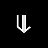 ul-Buchstaben-Logo-Design mit schwarzem Hintergrund in Illustrator. Vektorlogo, Kalligrafie-Designs für Logo, Poster, Einladung usw. vektor