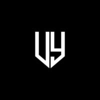 uy-Buchstaben-Logo-Design mit schwarzem Hintergrund im Illustrator. Vektorlogo, Kalligrafie-Designs für Logo, Poster, Einladung usw. vektor