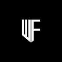 wf-Buchstaben-Logo-Design mit schwarzem Hintergrund im Illustrator. Vektorlogo, Kalligrafie-Designs für Logo, Poster, Einladung usw. vektor