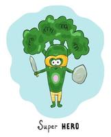broccoli hjälte med svärd vektor