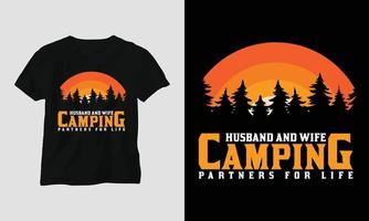 Ehemann und Ehefrau Campingpartner fürs Leben - Camping-T-Shirt-Design vektor