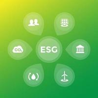 ESG-Infografiken, Vektordesign für Umwelt- und Sozialführung vektor