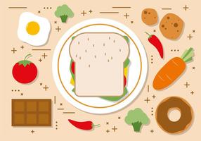 Gratis Flat Sandwhich Vektor Illustration