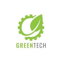 grön eco teknologi logotyp vektor