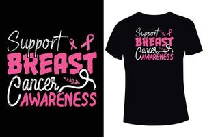 Stöd bröst cancer medvetenhet, bröst cancer medvetenhet. bröst cancer t skjorta design mallar vektor