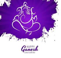 ganesh chaturthi festival önskar kort lila målarbakgrund vektor