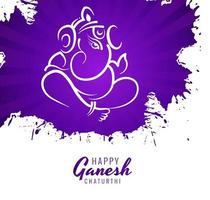 Ganesh Chaturthi Festival wünscht Karte lila Farbe Hintergrund vektor