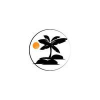 kokos träd ikon bild illustration vektor design strand landskap symbol
