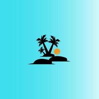 Kokosnussbaum Symbol Bild Illustration Vektor Design Strandlandschaft Symbol