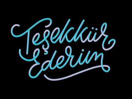text på turkiska tack. text. bläck illustration. modern borste kalligrafi isolerad på vit bakgrund. t-shirt design. vektor