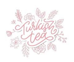 türkische traditionen der teezeremonie. Teezeit. dekorative Elemente für Ihr Design. Vektorillustration mit orientalischer Schale auf weißem Hintergrund. vektor