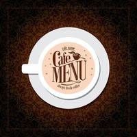 Barock-Café-Menü immer frischer Kaffee vektor