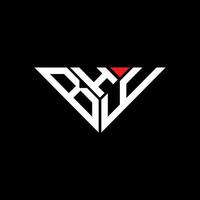 bhy Brief Logo kreatives Design mit Vektorgrafik, bhy einfaches und modernes Logo in Dreiecksform. vektor