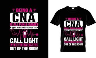 CNA-T-Shirt-Design, CNA-T-Shirt-Slogan und Bekleidungsdesign, CNA-Typografie, CNA-Vektor, CNA-Illustration vektor