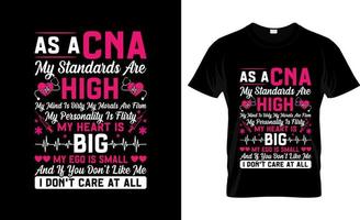 CNA-T-Shirt-Design, CNA-T-Shirt-Slogan und Bekleidungsdesign, CNA-Typografie, CNA-Vektor, CNA-Illustration vektor