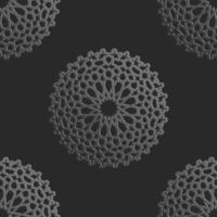 sömlös islamic mönster med radiell prydnad i marockansk stil. mettalic mönster på mörk bakgrund. abstrakt geometrisk prydnad vektor. vektor