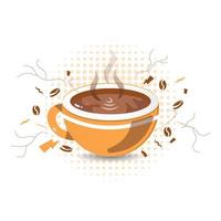 vektor illustration av varm mjölk kaffe lämplig för dricka i de morgon-